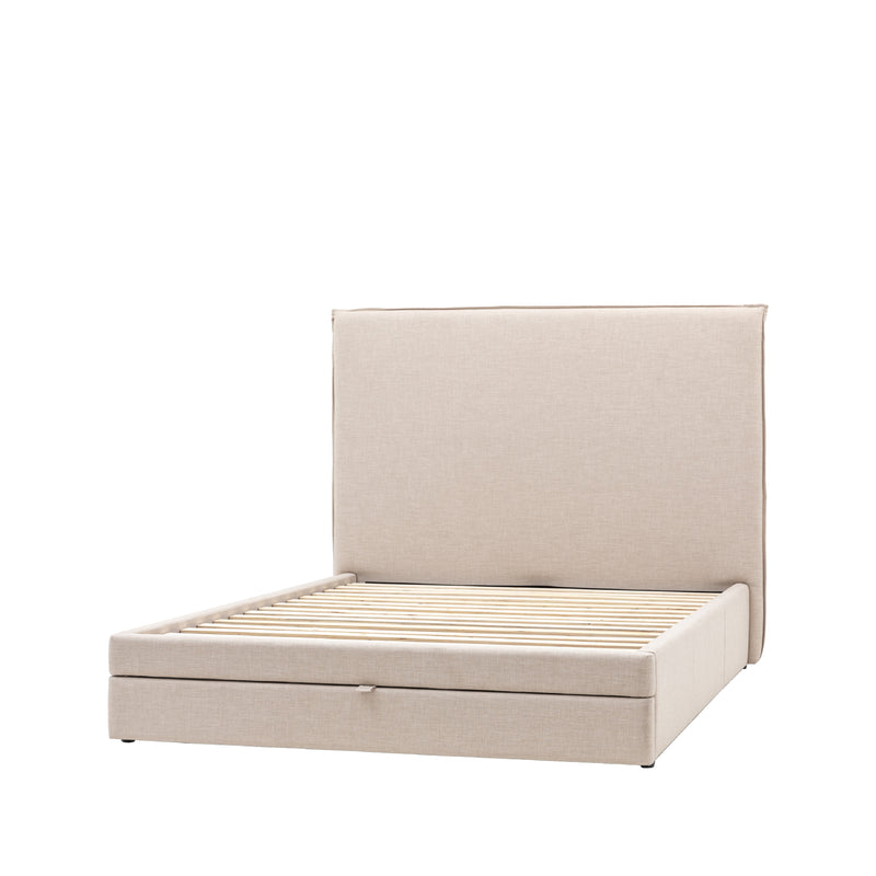 Naunton Fabric Bed with Drawer | Natural
