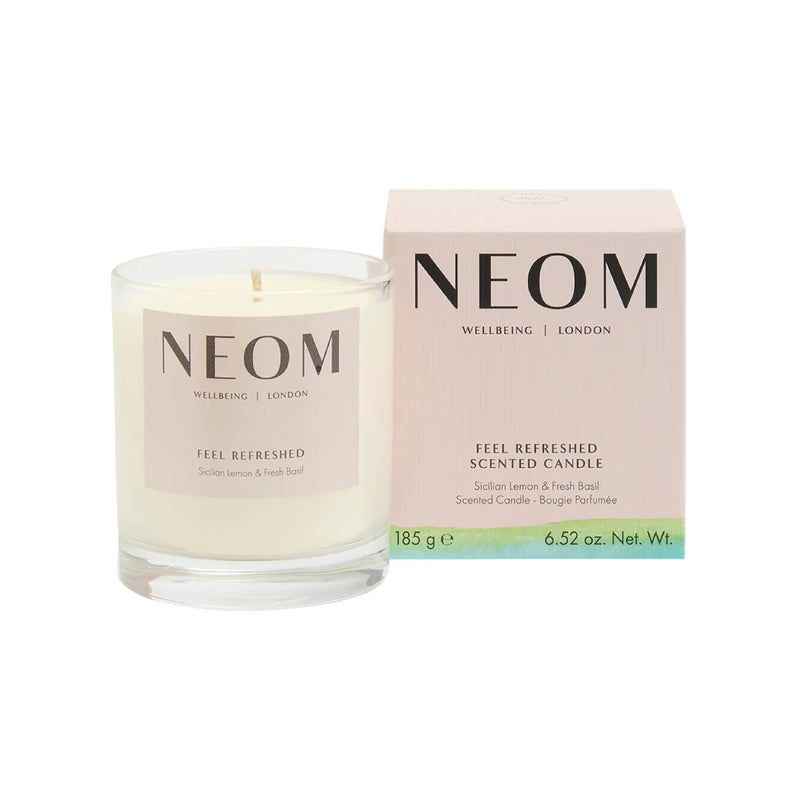 Scent to Boost Your Energy Feel Refreshed Scented 1 Wick Candle | Sicilian Lemon & Fresh Basil | 185g