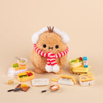 Puffy Redscarf Ricespud Mini Sitting Plush Toy