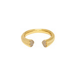 Open Heart CZ Ring | Gold Plate