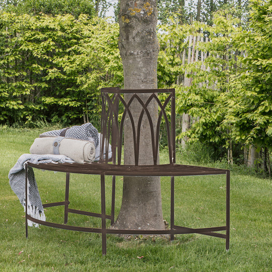 Outdoor Alberoni Tree Bench | Distressed Brown