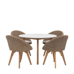 Outdoor Avena 4 Seat Round Dining Set | Natural