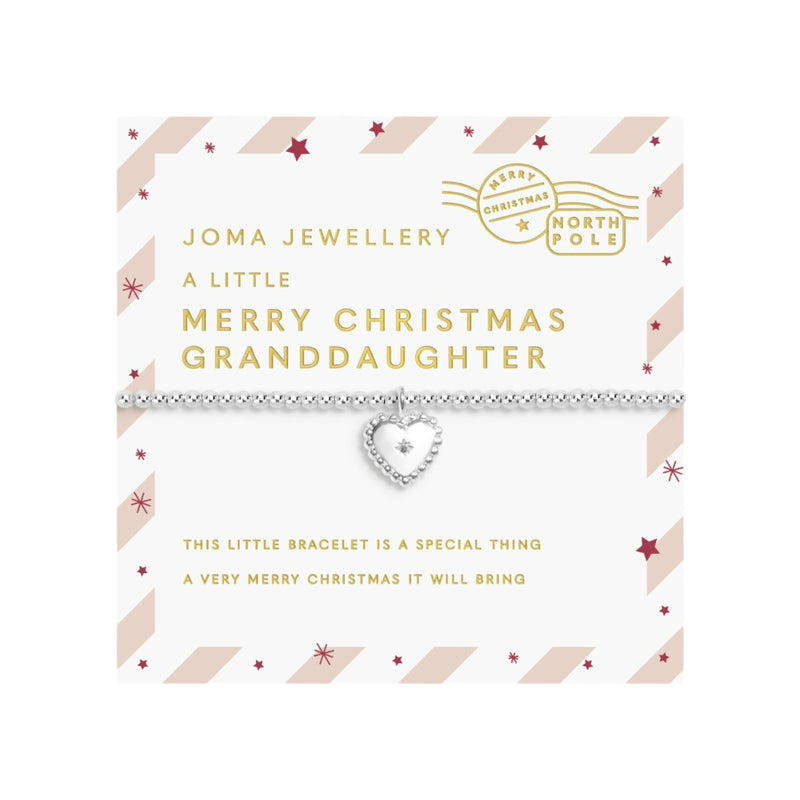Kids’ Love From Santa 'Merry Christmas Granddaughter' Bracelet | Silver Plated