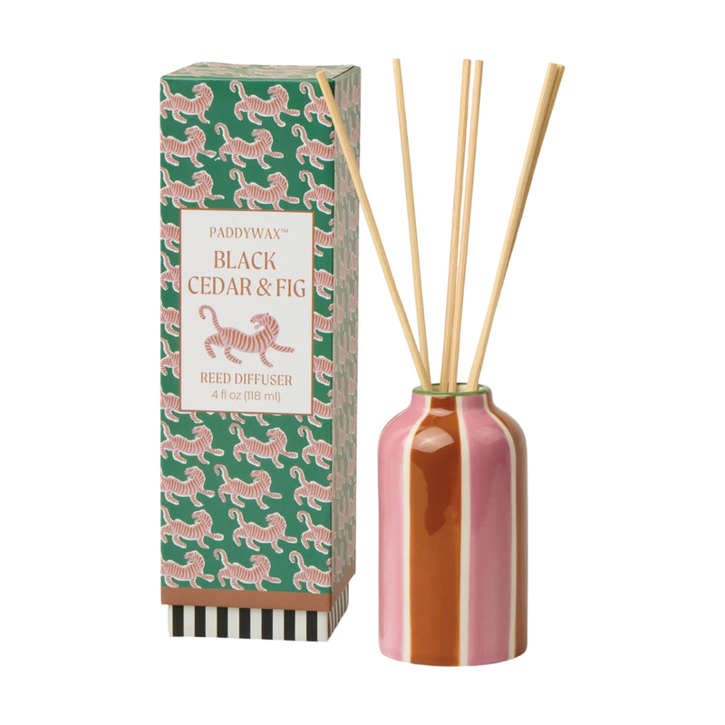 A Dopo Tiger Ceramic Reed Diffuser | Black Cedar & Fig | 118ml
