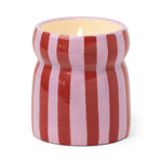 Cabana Striped Ceramic Candle | Pink Peppermint | 184g