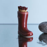 Wellington Boot Matchstick Holder with 25 Matches | Red