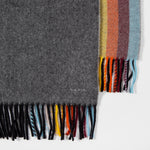 'Artist Stripe' Blanket Scarf | Grey | Wool/Cashmere