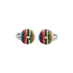 Men's 'Artist Stripe' Button Cufflinks | Set of 2 | Multicolour