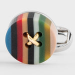 Men's 'Artist Stripe' Button Cufflinks | Set of 2 | Multicolour