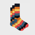 Men's 'Artist Stripe' Block Socks | Multicolour | Set of 3