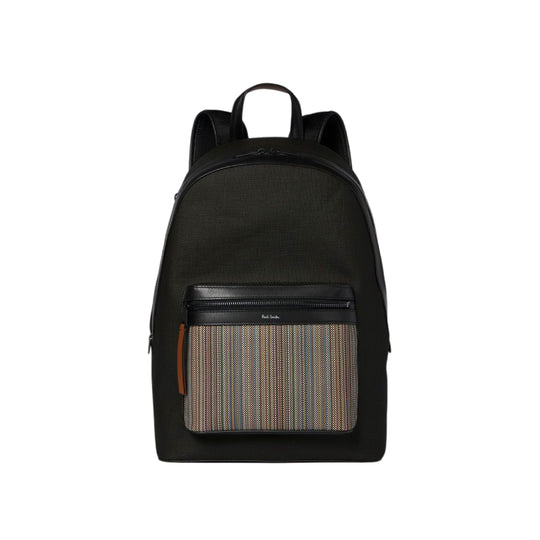 Men's Coated Canvas 'Signature Stripe' Pocket Backpack