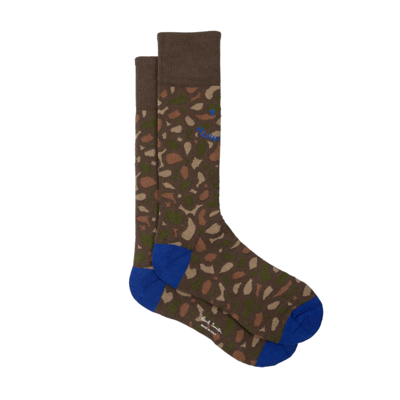 Men's 'Happy' Camo Socks | Brown