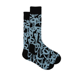 Men's 'Le Soir Squiggle' Socks | Blue & Black