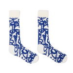 Men's 'Le Soir Squiggle' Socks | Blue & White