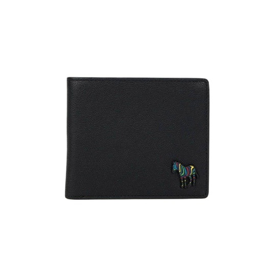 Men's Pebble Grain Leather 'Zebra' Billfold Wallet | Black