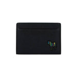 Men's Pebble Grain Leather 'Zebra' Card Holder | Black