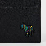 Men's Pebble Grain Leather 'Zebra' Card Holder | Black
