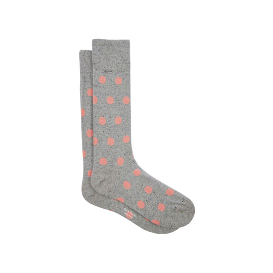 Men's Polka Dot Print Socks | Grey & Pink