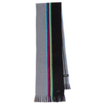 Men's Reversible Merino 'Sports Stripe' Scarf | Black & Grey