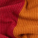 Men's Ribbed Lambwool 'Zebra' Scarf | Red & Orange