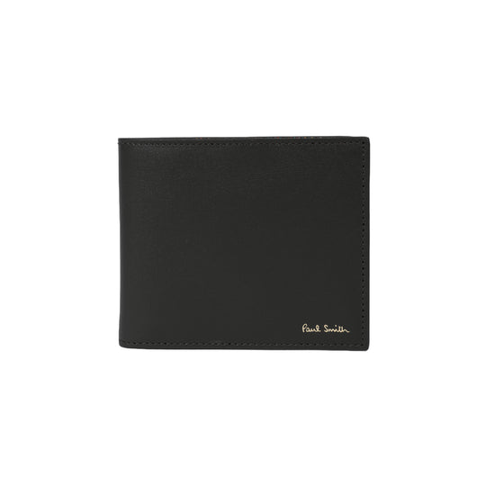 Men's Leather 'Signature Stripe' Billfold/Coin Wallet | Black