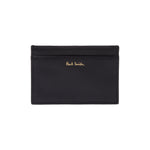 Men's Leather 'Signature Stripe' Card Holder | Black