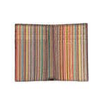 Men's Leather 'Signature Stripe' Card Wallet | Black