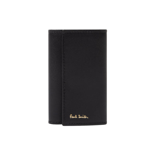 Men's Leather 'Signature Stripe' Key Case | Black