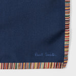 Men's Silk 'Signature Stripe' Pocket Square | Navy
