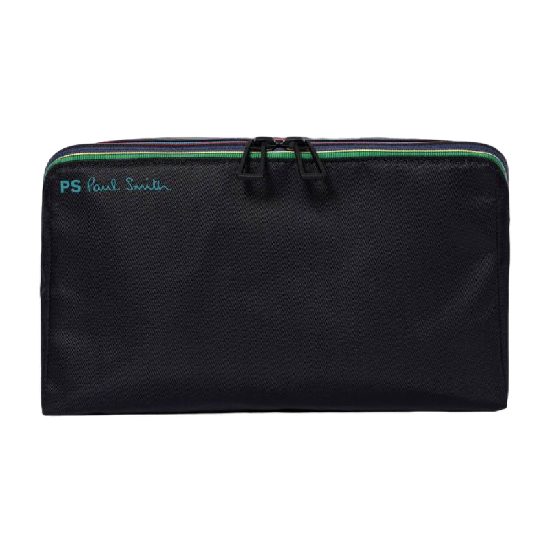 Men's 'Sports Stripe' Wash Bag | Black