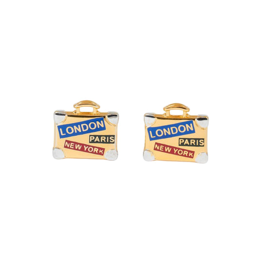 Men's Suitcase Cufflinks | Set of 2 | Gold