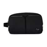 Men's Twin Zip 'Zebra' Wash Bag | Black