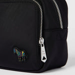 Men's Twin Zip 'Zebra' Wash Bag | Black