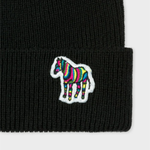 Men's Wool Knit 'Zebra' Beanie | Black