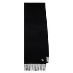 Men's Woven Lambswool 'Zebra' Scarf | Black