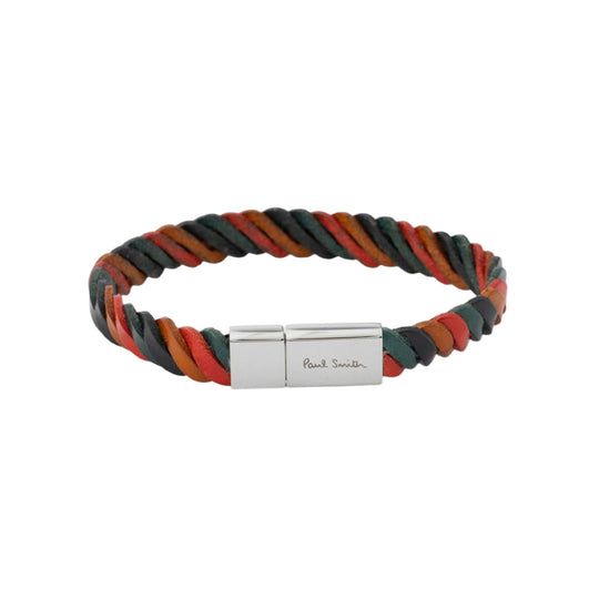Men's Woven Leather 'Artist Stripe' Bracelet | Multicolour