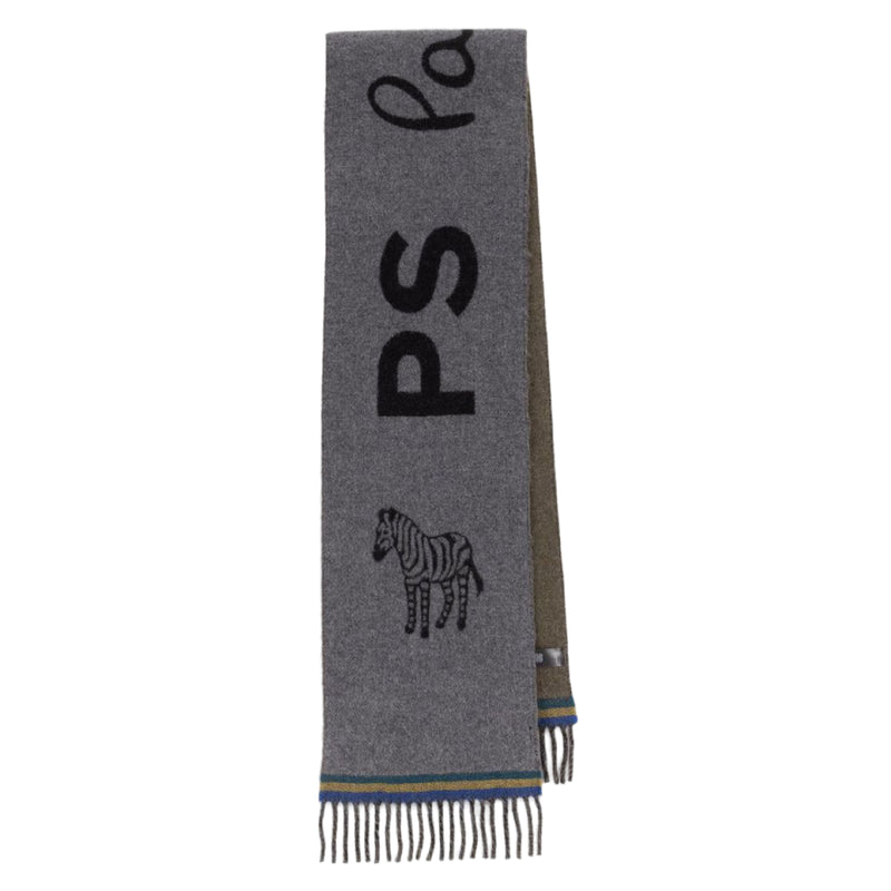 Men's 'Zebra' Logo Scarf | Grey