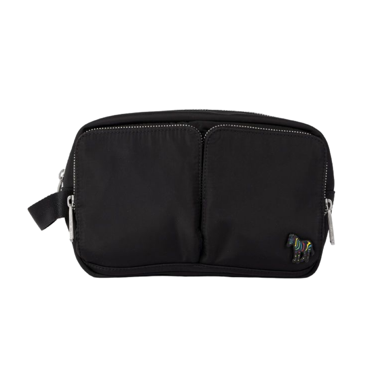 Men's 'Zebra' Wash Bag | Black