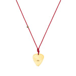 Plectrum Necklace | Gold with Red Silk Rope