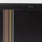 Men's Leather 'Signature Stripe' Document Case | Black