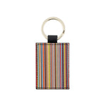 Leather 'Signature Stripe' Keyring | Multicolour