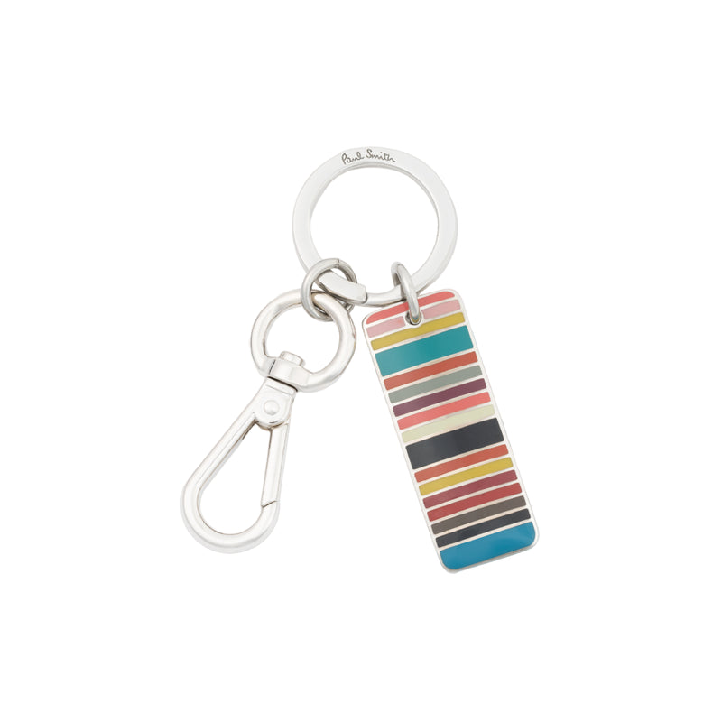 'Signature Stripe' Tag Keyring | Multicolour