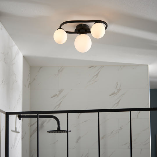 Pulsa Bathroom Ceiling Light | Black | Small