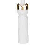 Balthasar Candlestick Holder | White/Gold | 21cm