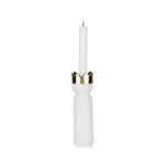 Balthasar Candlestick Holder | White/Gold | 21cm