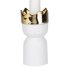 Caspar Candlestick Holder | White/Gold | 12cm