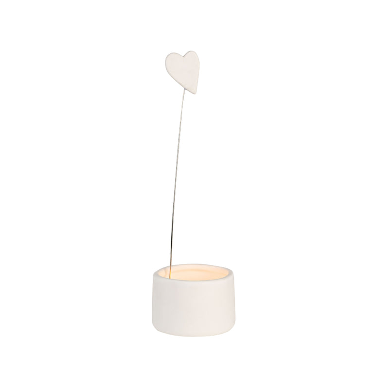 Floating Heart Tealight Holder | White | 19.5cm