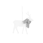 Hanging Deer Christmas Tree Ornament | Porcelain/Wool