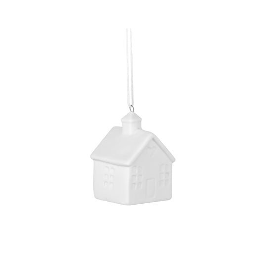 Hanging House Christmas Tree Ornament | White