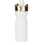 Melchior Candlestick Holder | White/Gold | 16.5cm